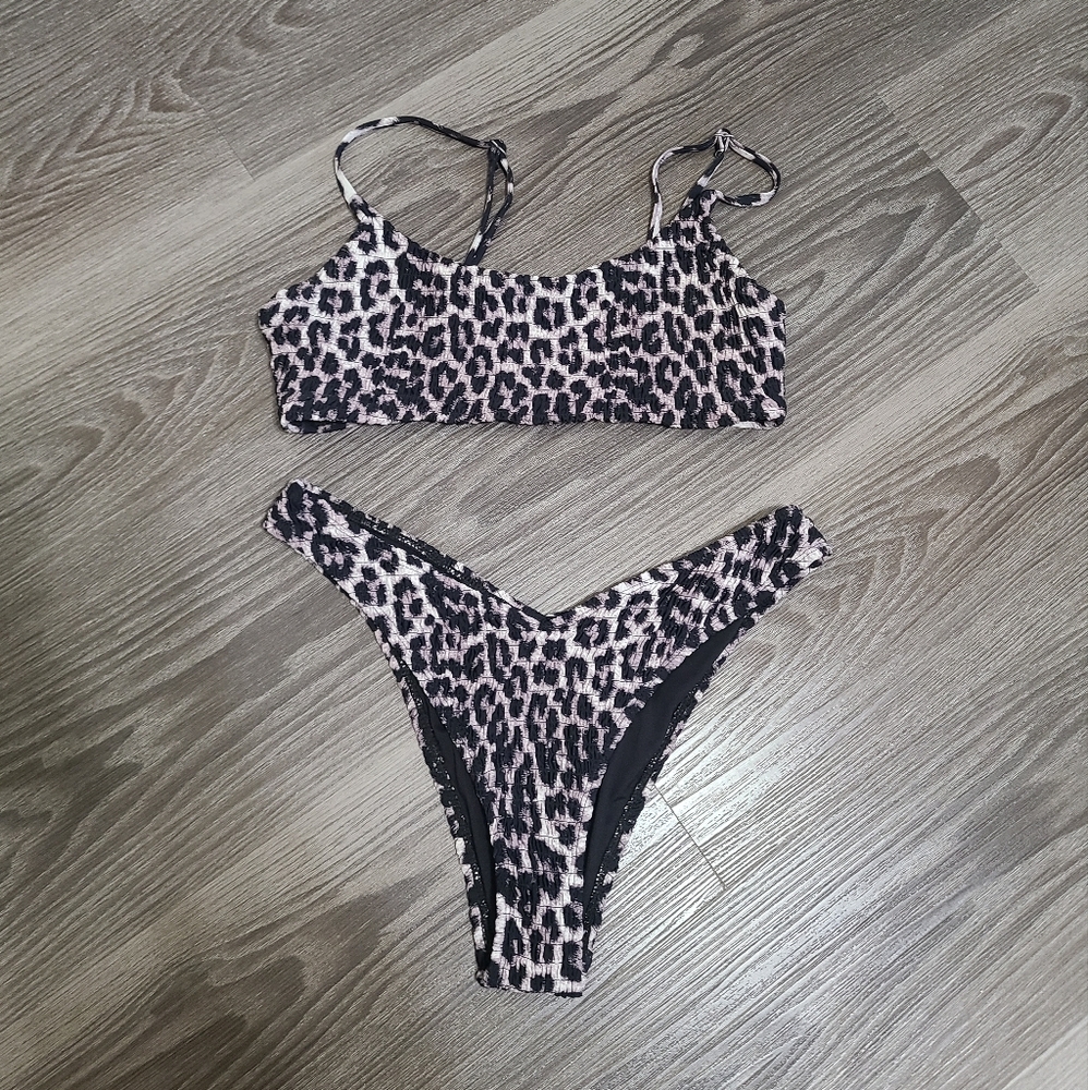 Cheetah Print Bikini Set Size M